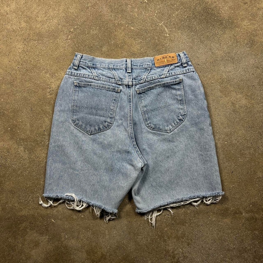 Riders by Lee Mens Y2K Baggy Denim Shorts Light Wash Skater Distressed Blue 30